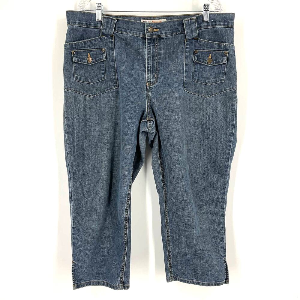 Faded Glory Stretch Capri Jeans Blue‎ Women Size 18